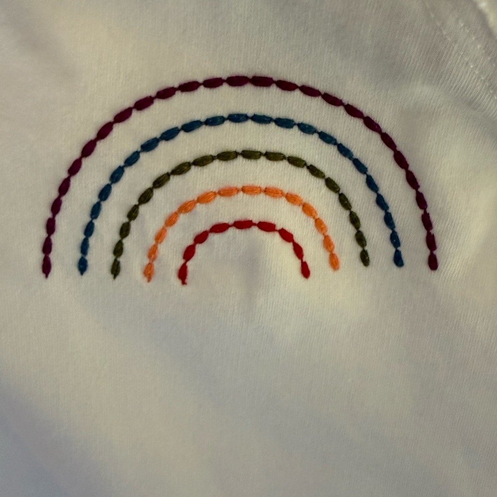 Sundown by River + Sky White Hoodie with Rainbow Detail - Picture 8 of 8